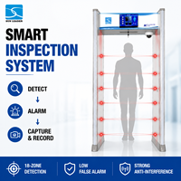 Detector de Metales Inteligente Tipo Puerta con 18 Zonas de Detección, Pantalla LCD de 11 Pulgadas, Grabación de Instantáneas, Sistema de Inspección de Seguridad
