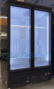Thương mại cửa đôi uống mát cửa kính trong suốt hiển thị tủ lạnh dọc tủ lạnh thông minh cho siêu thị - Product Image 3