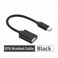 Adaptateur OTG Type C vers USB A, coque en métal tressé en nylon, charge rapide, transfert de données pour téléphone Android, tablette, ordinateur portable