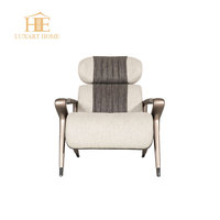 Fauteuil individuel moderne haut de gamme, chaise de loisirs de luxe pour salon, pieds en bois massif, canapé individuel, chaise de détente
