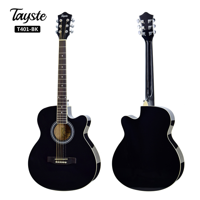40inch High Gloss Black Cutaway Acoustic Guitar From China Guitar Factory