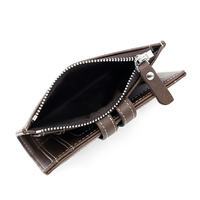 Dompet Kartu Kredit Slim PU Hitam Vintage Pria, Dompet Kartu Bank Bisnis Kecil