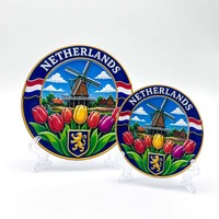 Großhandel Harz-Reiseandenken-Teller Europäische Sehenswürdigkeiten Holland Paris Bordeaux Cannes Geschenk-Display Touristenläden Heimdekoration