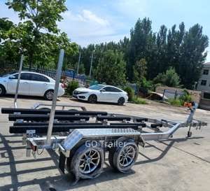 CE ISO-zertifizierte Aluminium-Boots anhänger 2500KG Last Hochleistungs-Tandem-Bass-Boots anhänger Alu-Karavan-Anhänger mit Führungs schiene - Product Image 3
