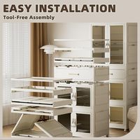 Armoire de rangement sans installation, armoire en plastique, organisateur de vêtements, armoire portable pliable pour chambre à coucher