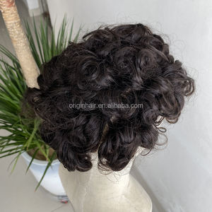 Grote korting, voorraad laag, 7x9 inch, <span class=keywords><strong>2</strong></span> stuks #   1B #   Australische basis 100% echt haar krullen kant & PU basis prothese pruiken toupet voor mannen - Product Image 3