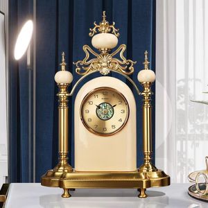 Elegant <b>Table</b> <b>Clock</b> Oval Shape Silent Quartz <b>Clock</b> American Style Living Room Decoration Desktop <b>Clock</b> - Product Image 4