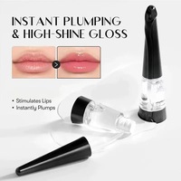 Hydratant Végétalien Repulpant et Éclaircissant pour les Lèvres à l'Acide Hyaluronique, Gloss Liquide Volumisant avec Marque Privée