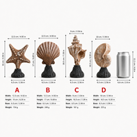 Sculpture de coquillage antique de style méditerranéen en résine, accessoires de décoration de bureau et de maison, statue d'étoile de mer, artisanat de décoration intérieure