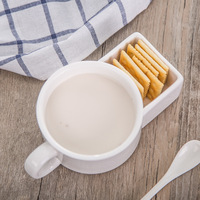 Tasse à biscuits en céramique 250ML, Logo personnalisé, visage, café blanc, thé, lait, Dessert, poches latérales, tasse