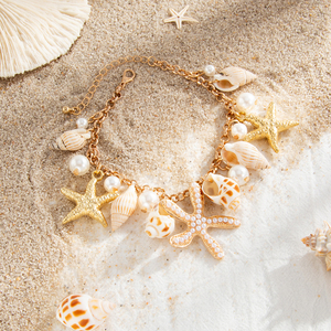 Summer Beach Starfish e Seashell Pingente Cadeia de Tornozelo Mulheres Sexy Colorido Esmalte Seahorse Shell Pérola Cadeia de Cintura Cadeia Corporal - Product Image 6