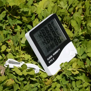 Цифровой измеритель температуры и влажности HTC -2, наружный термометр, гигрометр с часами