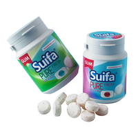 Chewing-gum sans sucre, sans aspartame, au xylitol, sans gluten, menthe fraîche extra, pour une haleine fraîche, en sachet/bouteille, marque privée