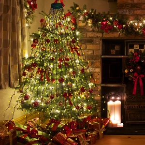 8 Mode <span class=keywords><strong>LED</strong></span> Arbre De Noël Éclairage Étanche Annulaire Blanc Chaud Arbre De Noël Lumières Guirlandes pour Fête De Mariage Jardin Décor - Product Image 4