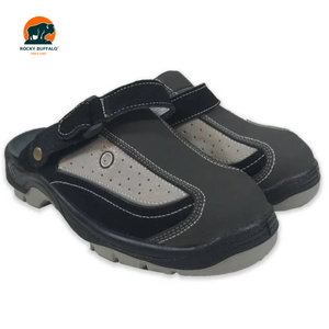 Pantofole di Sicurezza Rocky Buffalo, Calzature <span class=keywords><strong>da</strong></span> <span class=keywords><strong>Lavoro</strong></span> Antiscivolo di Alta Qualità, Tomaia in Pelle Nera Goffrata, Fodera in Rete - Product Image 6