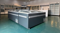 Congélateur îlot à vitrine incurvée 530L à haute efficacité énergétique, contrôle numérique, dégivrage automatique, usage commercial, OEM/ODM disponible