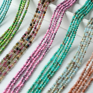 Perles en vrac de 3 mm en Agate Naturelle, <span class=keywords><strong>Jade</strong></span>, Turquoise, Tourmaline pour la fabrication de bijoux, bracelets et colliers faits main - Fournitures de bijouterie Jinhua - Product Image 1