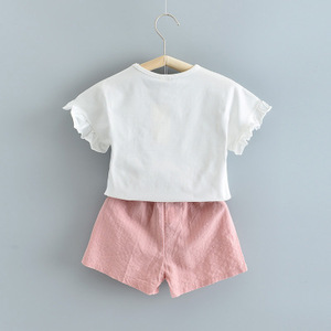 Vente en gros de vêtements pour enfants, nouveaux modèles, ensembles de vêtements, chemises à fleurs et pantalons pour filles - Product Image 2