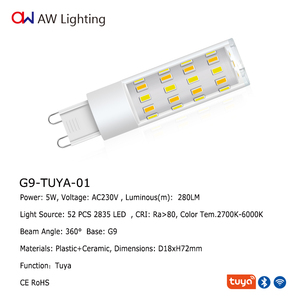 Ampoule LED intelligente G9 3W 280LM, couleur réglable de blanc chaud à blanc froid, contrôle par application WiFi Bluetooth, base G9, lumière LED intelligente - Product Image 5