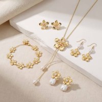 EDGE Nouveauté Boucles d'oreilles clous tendance, personnalisées, de luxe, plaquées or, avec fleurs 3D réalistes et perles, inspirées du printemps, pour la vente en gros