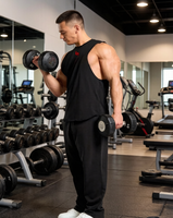 Haut de sport d'été pour homme, idéal pour la musculation, en Spandex/Coton, avec broderie 3D et impression sérigraphique