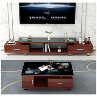 Nouveauté 2026 Table Basse de Luxe Moderne Style Européen et Meuble TV Couleur Noire pour Salon