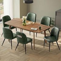 Chaises de salle à manger ADXIN de style moderne du milieu du siècle, rembourrées en cuir PU, avec dossier à poche de rangement, pour la maison, la cuisine, le restaurant, le café