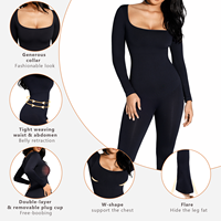 Hexin Shapewear Vente en Gros Combinaison Longue Élastique à Manches Longues pour Femme Style Décontracté Motif Uni Coupe Ajustée