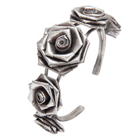 Bracelet en argent S925 fait main, rose origami vintage, design original unisexe, métal dur antique