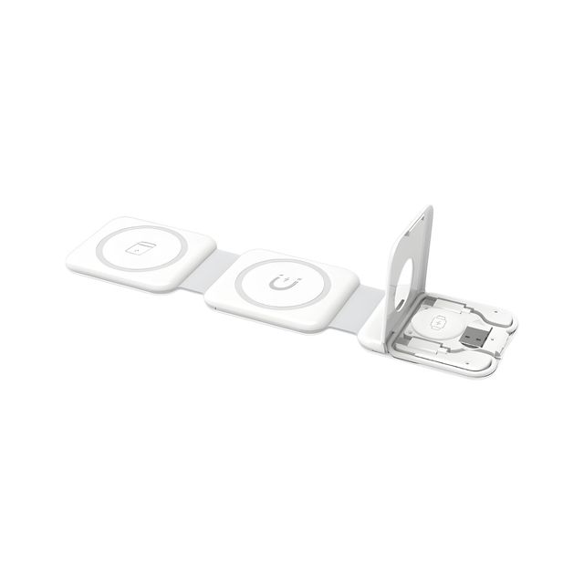 Foldable Wireless Charger 15w Magnetic Wireless Charger 3 in 1 Charger Magnet Station Cable Holder for Iphone