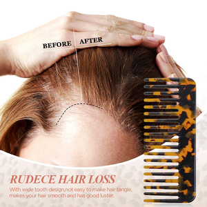 Peine de pelo de acetato antiestático personalizado, pequeño, portátil, con diseño de leopardo y efecto mármol, de dientes anchos, tipo <span class=keywords><strong>cepillo</strong></span>. - Product Image 5