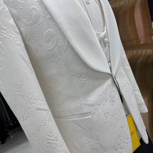 Trajes de Novio Blancos y Negros de Jacquard con Cuello, Esmoquin de 3 Piezas, Trajes de Novio para <span class=keywords><strong>Hombre</strong></span> (Chaqueta + Chaleco + Pantalones) 2026 - Product Image 3