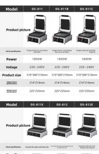 Restaurant Hôtel 220V Crème Glacée Panini Presse Machine Smart Toaster Panini Presse <span class=keywords><strong>Sandwich</strong></span> Panini Grill Avec Minuterie Steak Machine - Product Image 6