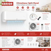 Climatiseur mural réversible à onduleur R32 9000 12000 18000 24000 BTU certifié CE OEM pour camping-car et voiture