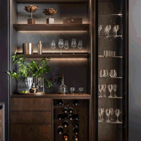 Bar à vin moderne en bois massif sur mesure multifonctionnel avec tiroir pour salon, villa, hôtel