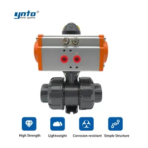 YNTO custom supplier flow control 1/2" 1 2 6 inch 2 Way industrial ball valve Pneumatic pvc ball valve for Petroleum Natural Gas