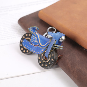 Zenos Vintage Auto colgante llavero elegante cuero de vaca genuino motocicleta Keycase decoraciones colgantes de moda - Product Image 1