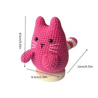 Poupée chat fuchsia plate, brillante, faite main au crochet, de haute qualité, adorable, pour décoration intérieure