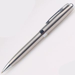 Stylo en acier argenté doré - Product Image 1