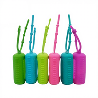 Étui en silicone portable fait main, étanche, personnalisé, 0,5 oz, 1 oz, mini, mignon, 30 ml, 60 ml, flacons de désinfectant pour les mains avec support en silicone