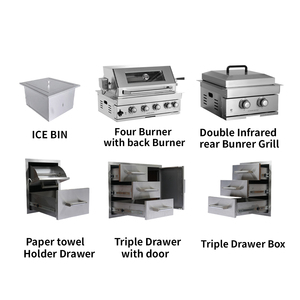Stock in USA Warehouse Wholesale 304 SS BBQ Built in Gas Grill Ice Bin Drawer <strong>Door</strong> Set Outdoor Kitchen Cabinets for Garden - Product Image 2