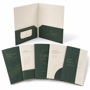 Carpeta Portafolio de Papel Reciclado con Estampado Dorado en Relieve, Tamaño Personalizado, Suministro de Fábrica - Product Image 1
