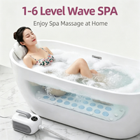 Tapis de massage à bulles pour baignoire avec jets chauffants, télécommande sans fil, contrôle tactile, antidérapant, kit oreiller de bain et coussin de nuque EMS