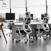 Chaise de bureau ergonomique à double dossier en maille, pivotante, pour longues sessions sur ordinateur
