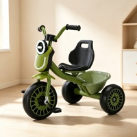 Tricycle pour bébé de 1 à 6 ans, en métal, grande taille, jouet pour enfants à pousser et à tirer avec lumières et musique
