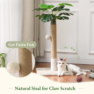 Arbre à chat en sisal naturel Petdom, tour griffoir haute de 32 pouces, structure d'escalade durable pour animaux de compagnie - Product Image 3