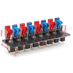 Interrupteur à bascule pour voiture de course LED 12V avec panneau 4 LED bleues et 4 LED rouges - Product Image 3