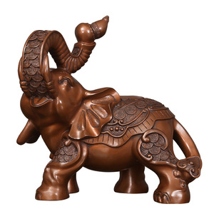 Brass Auspicious <b>Elephant</b> Figurine Handmade Decorative Object Office Space Chinese New Year <b>Gift</b> - Product Image 2