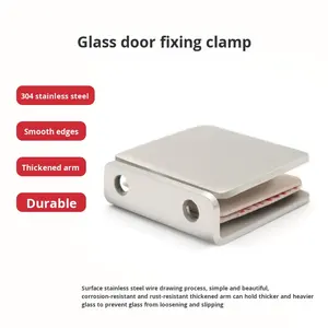 Soporte de Barandilla para Baño con Clip de Fijación de Vidrio Moderno, Marco de Soporte para Cuarto de Ducha, Placa de Soporte Multiángulo de Acero Inoxidable 304, Mainland - Product Image 3