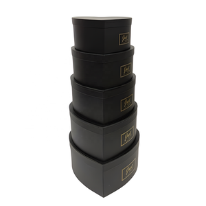 现货商品 (接受定制) 单色烫金心形套装5礼盒心形礼品包装盒心形花盒 - Product Image 6